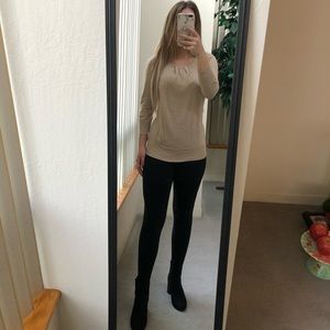 Gold Shimmer Three Quarter Sleeve Sweater